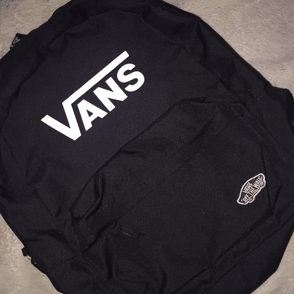 Vans black and white back pack